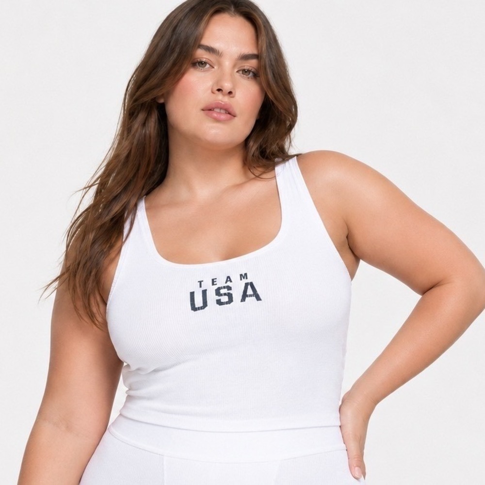 SKIMS‎ Soft Lounge Rib Tank Team USA White 3X